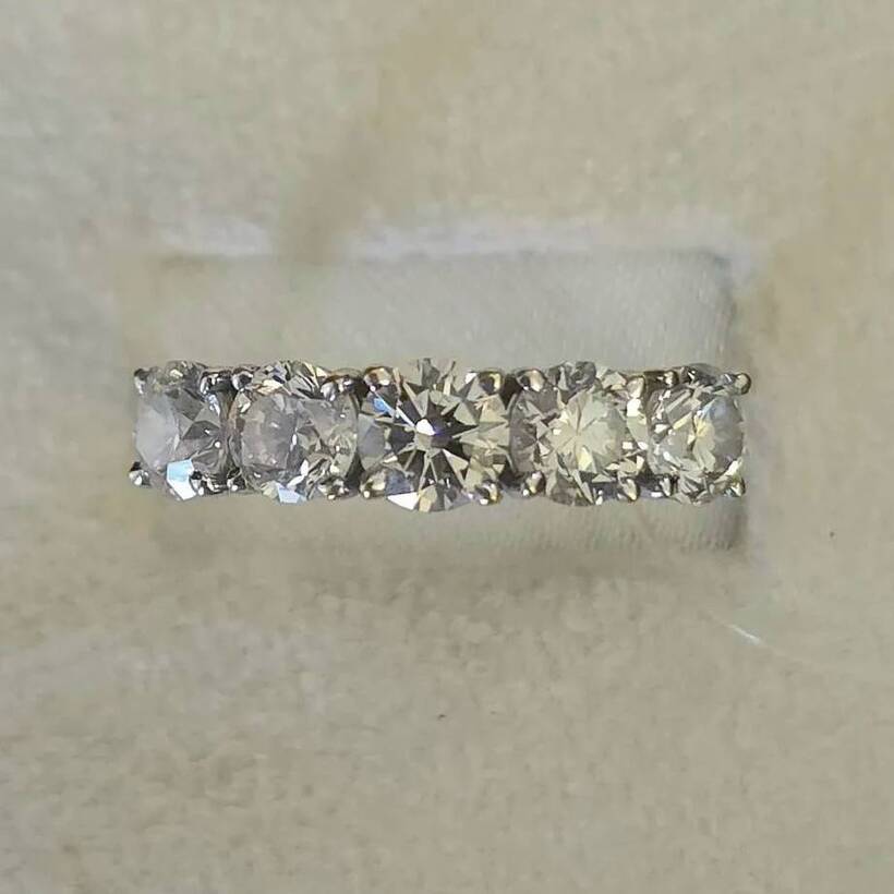 Золотое кольцо дорожка с бриллиантами 2,5 ct-5