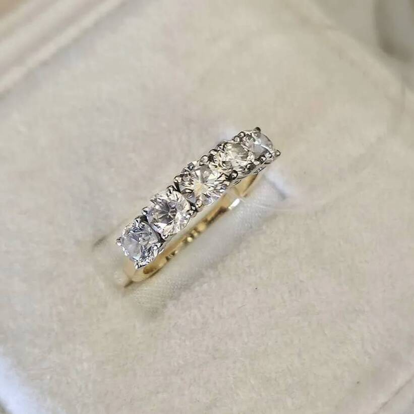 Золотое кольцо дорожка с бриллиантами 2,5 ct-6