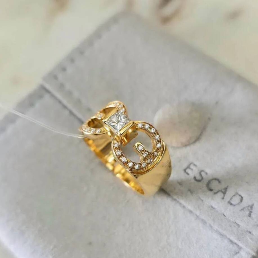 Escada золотое кольцо с бриллиантами оригинал-9